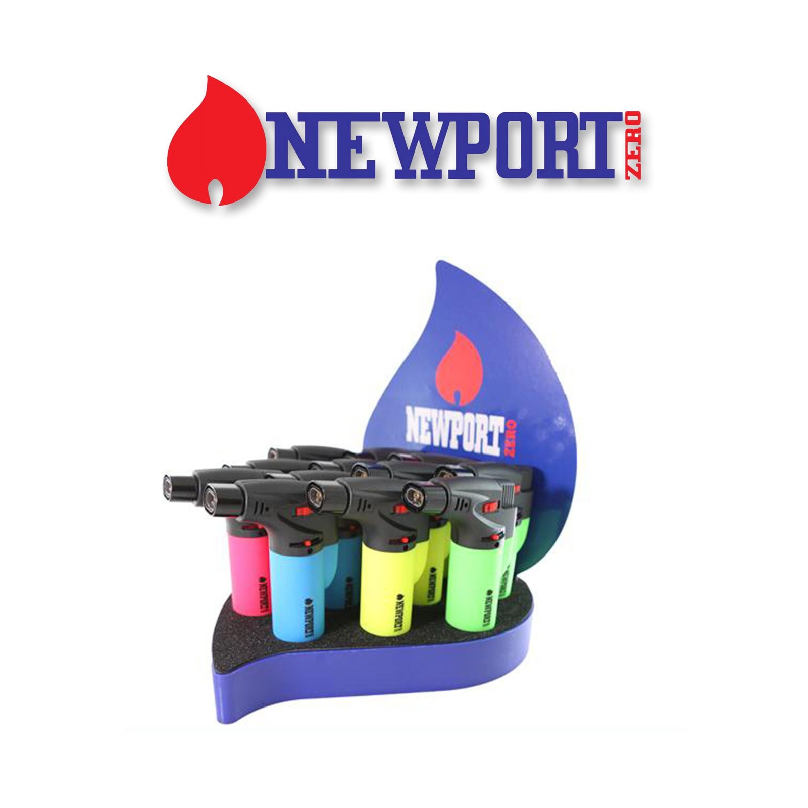ZEUS003-Newport Zero 2 Flame Micro Torch Metal Display-12ct