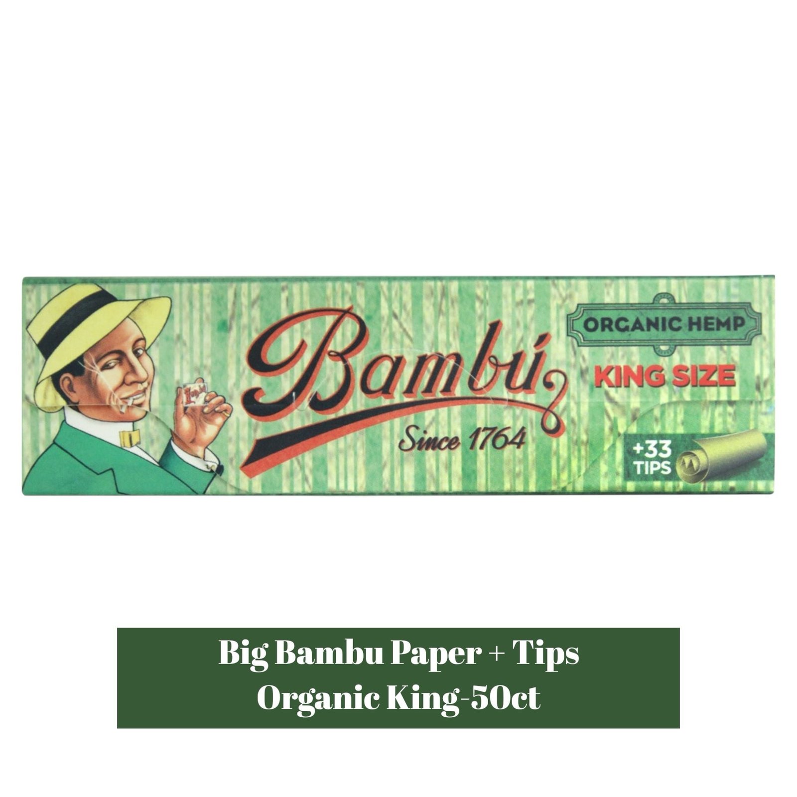 Big Bambu Paper + Tips Organic King- 50ct - Image 2
