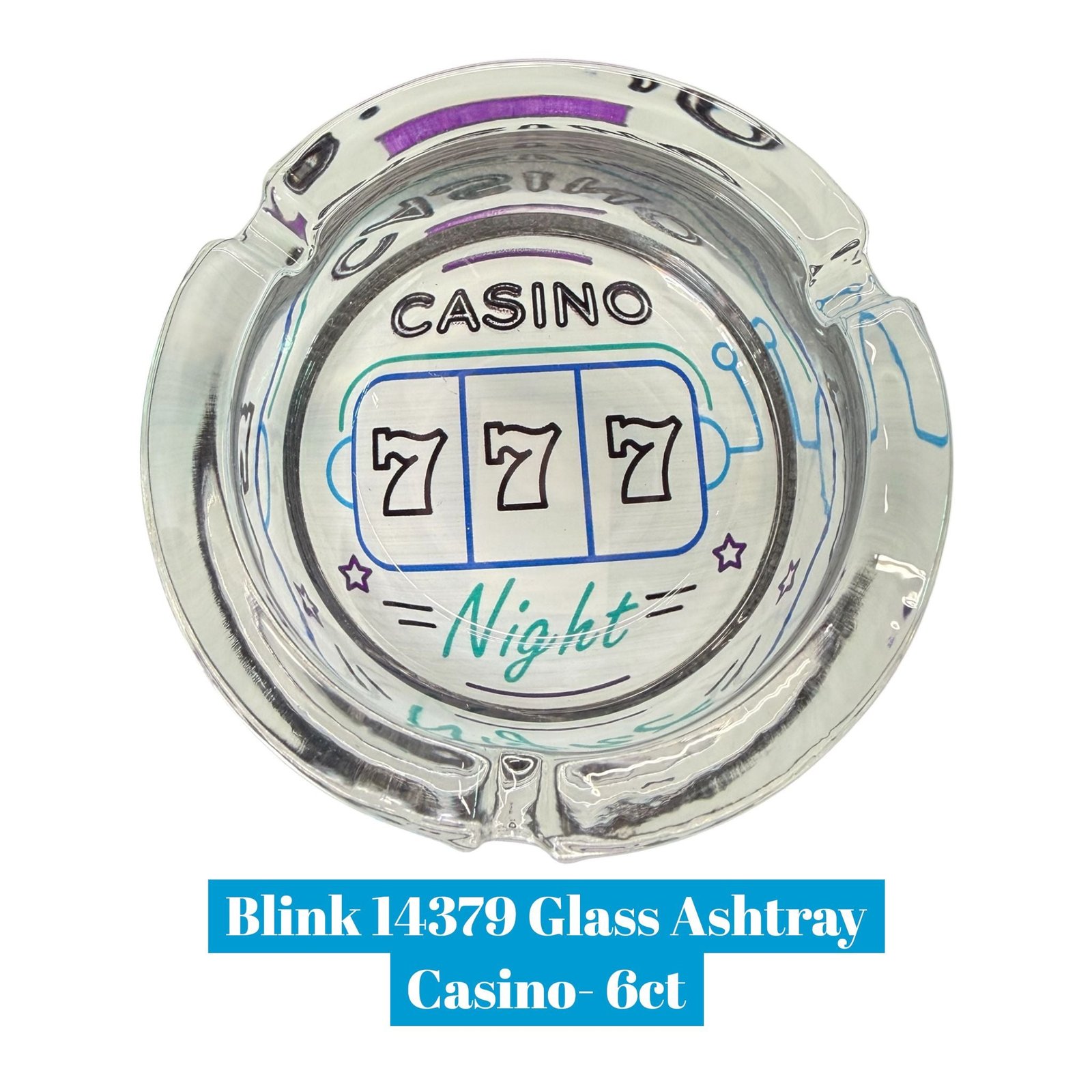 Blink 14379 Glass Ashtray Casino- 6ct - Image 2