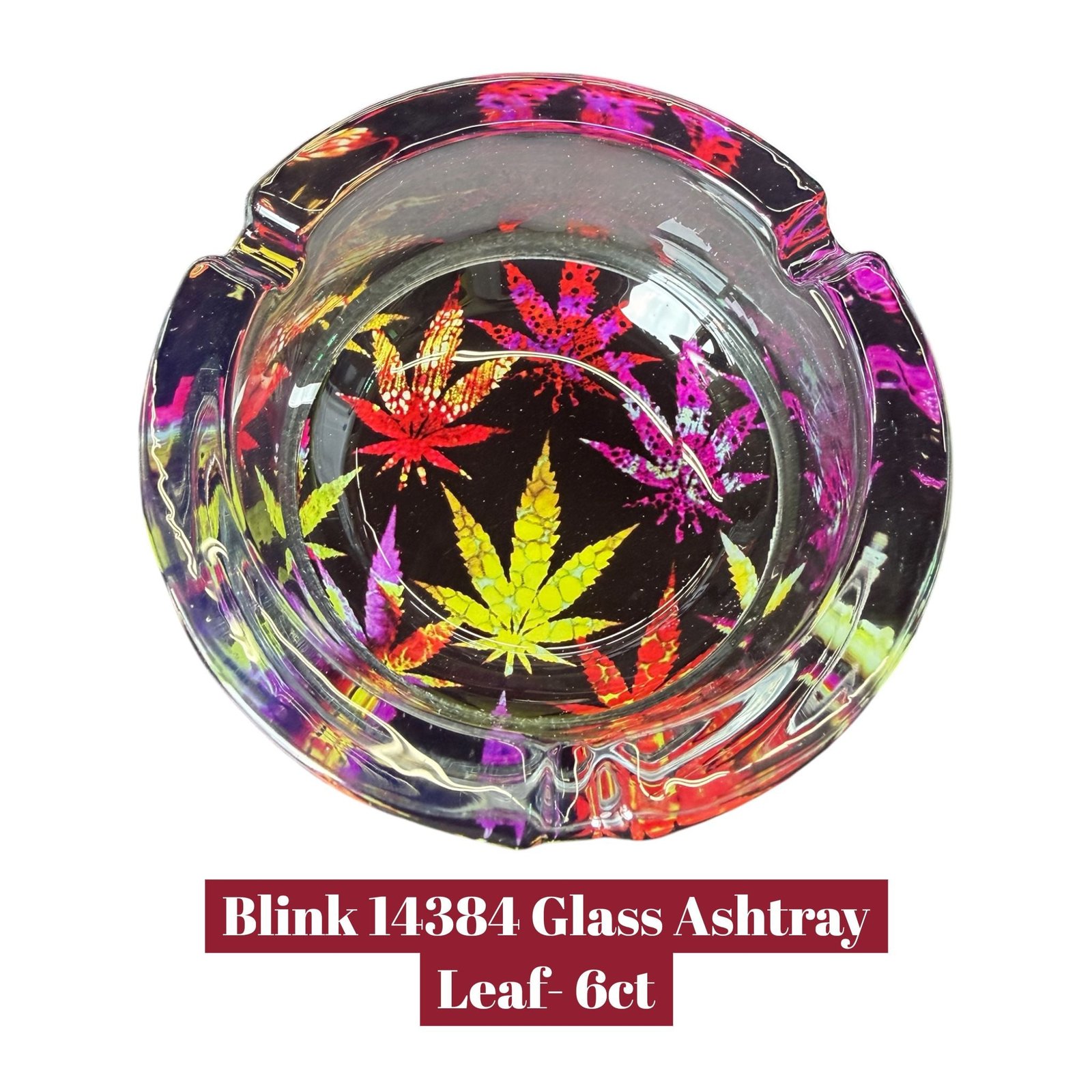Blink 14384 Glass Ashtray Leaf- 6ct - Image 2