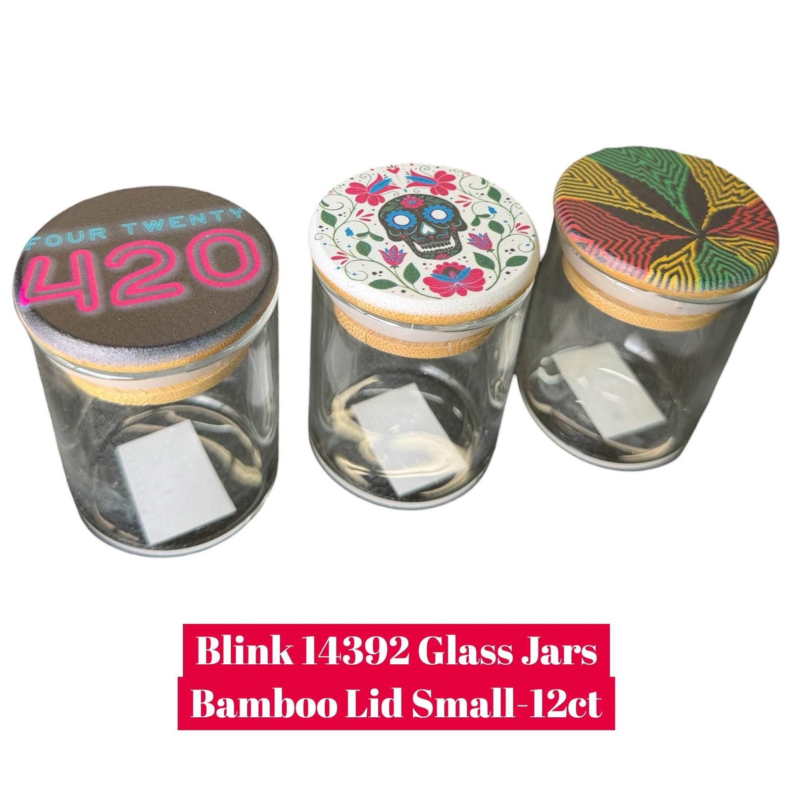 Blink 14392 Glass Jars Bamboo Lid Small-12ct - Image 2