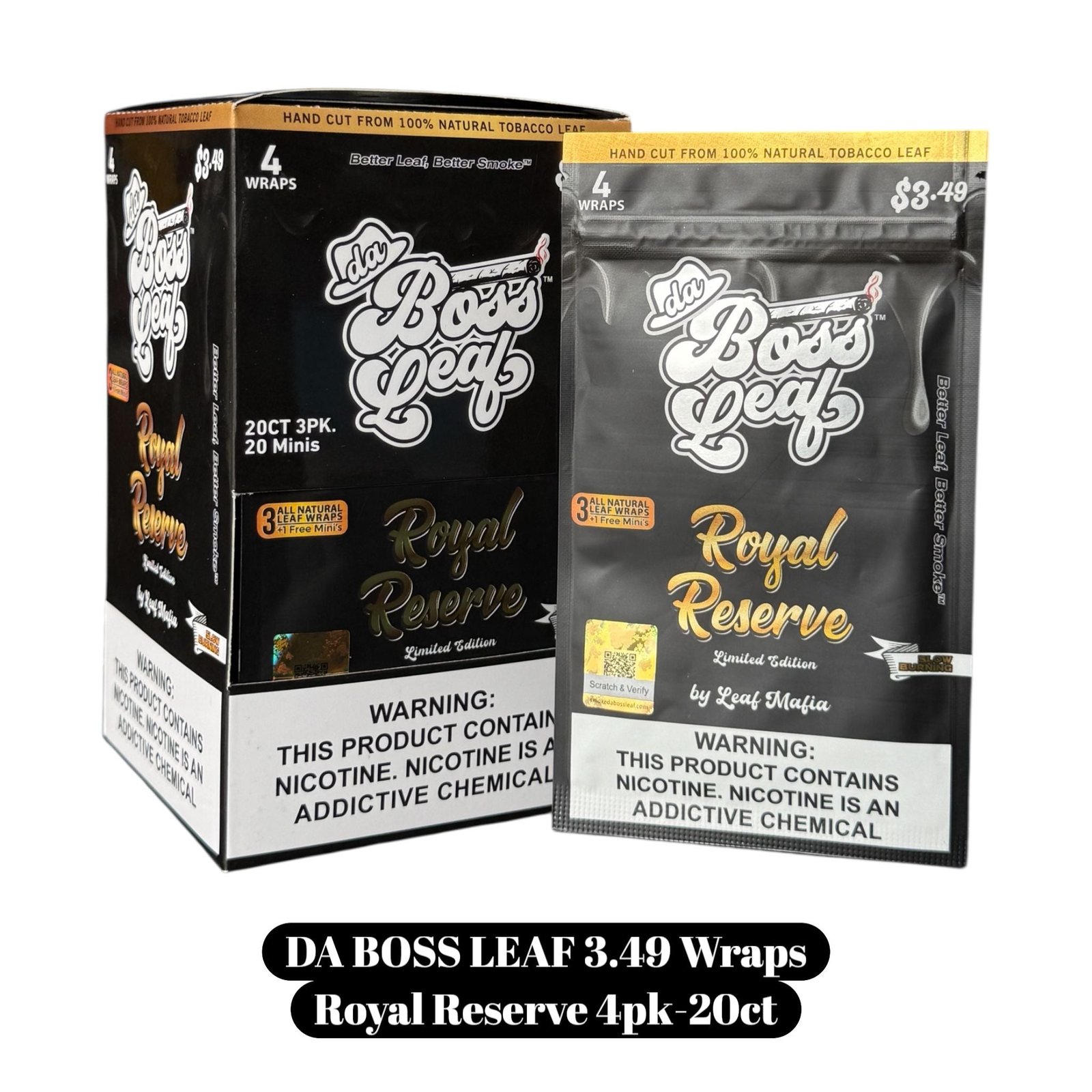 Da Boss Leaf 3.49 Wraps -20ct - Image 2