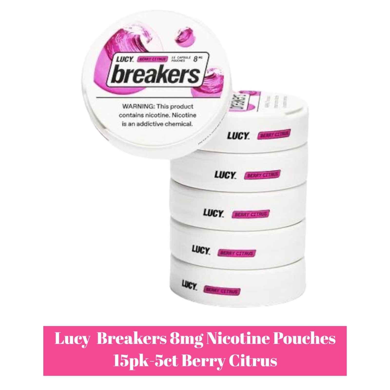 Lucy Breakers 8mg Nicotine Pouches 15pk - 5ct - Image 3