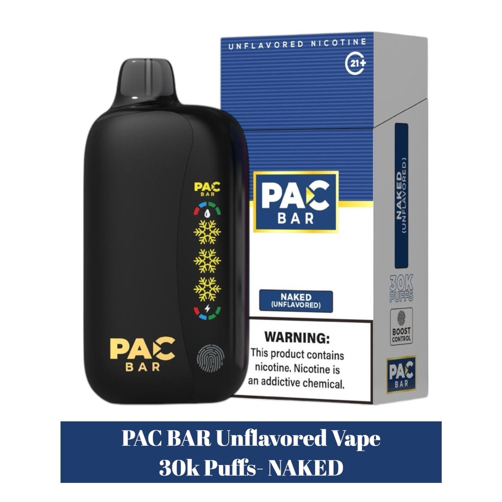 Pac Bar 30k Unflavored 4%Disposable Vape - 5ct