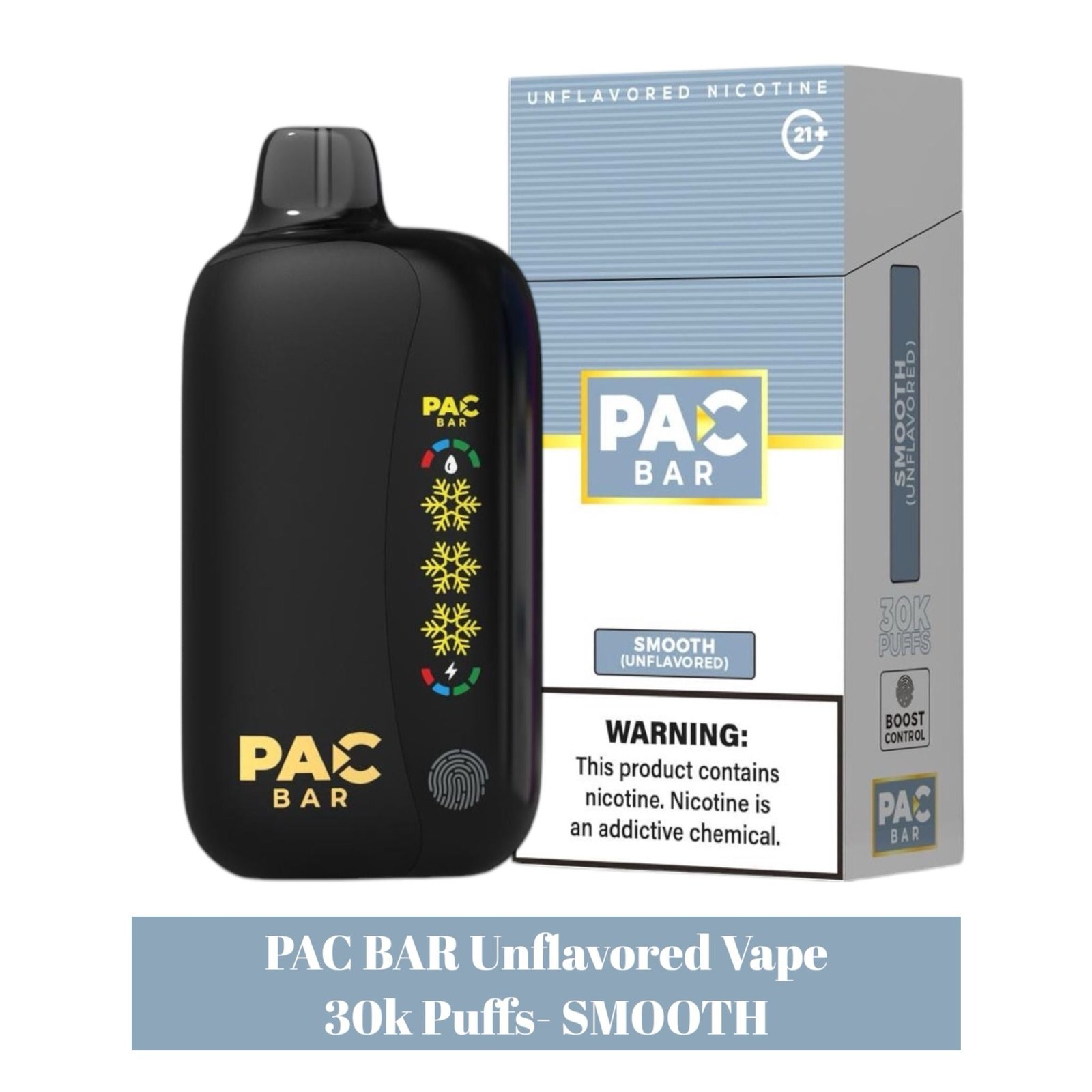 Pac Bar 30k Unflavored 4%Disposable Vape - 5ct - Image 2
