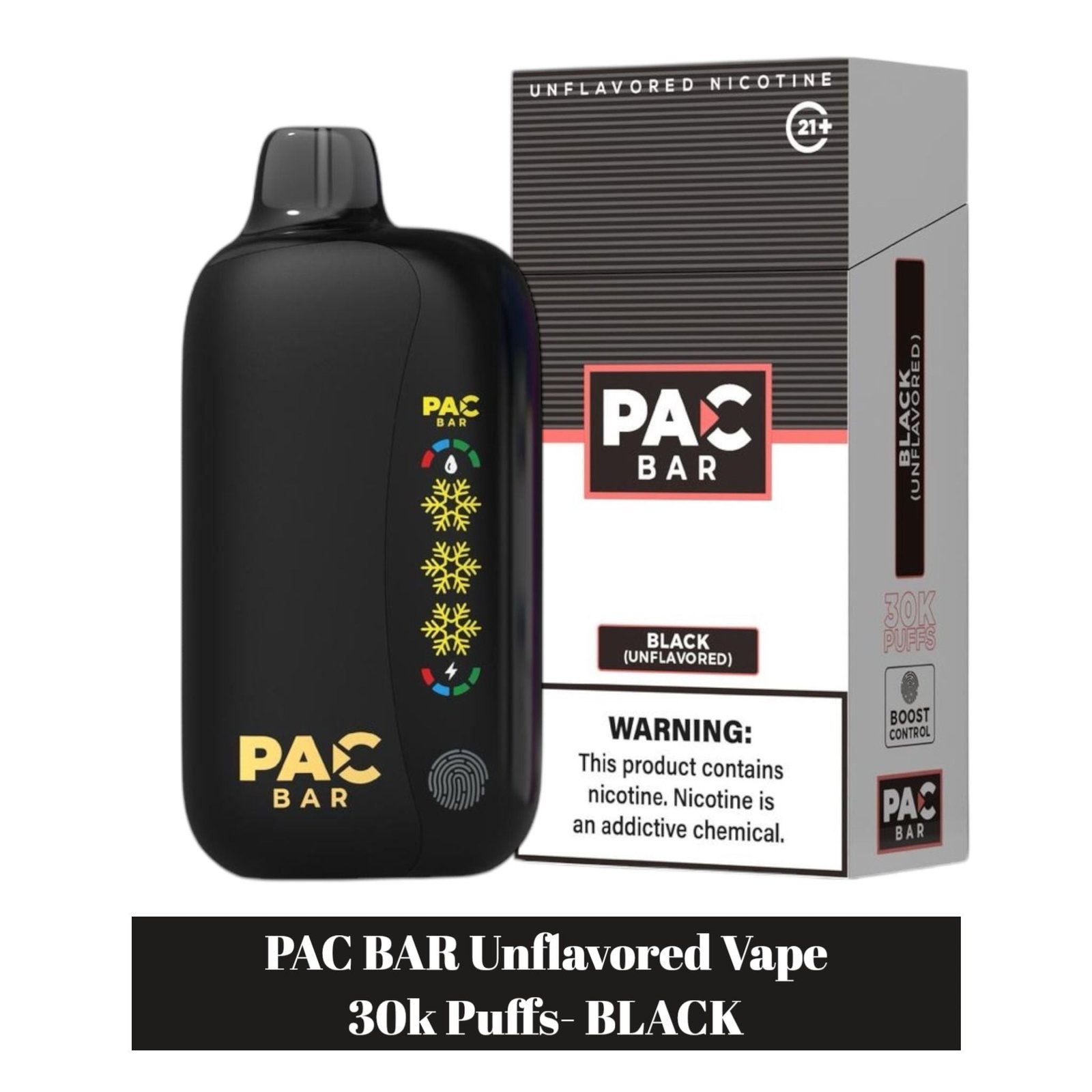Pac Bar 30k Unflavored 4%Disposable Vape - 5ct - Image 3