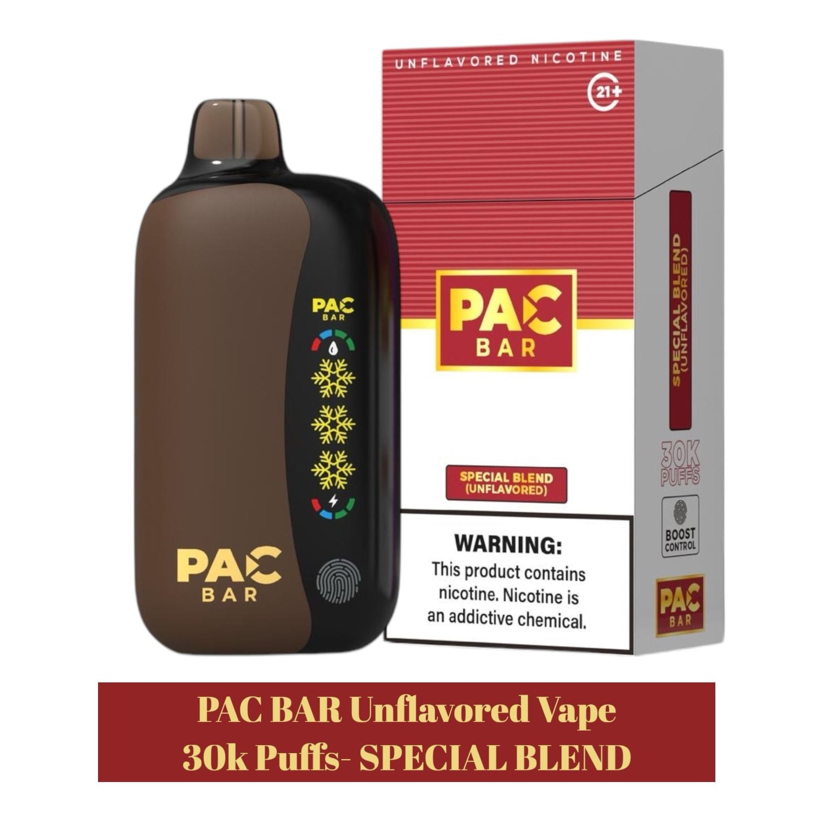 Pac Bar 30k Unflavored 4%Disposable Vape - 5ct - Image 4