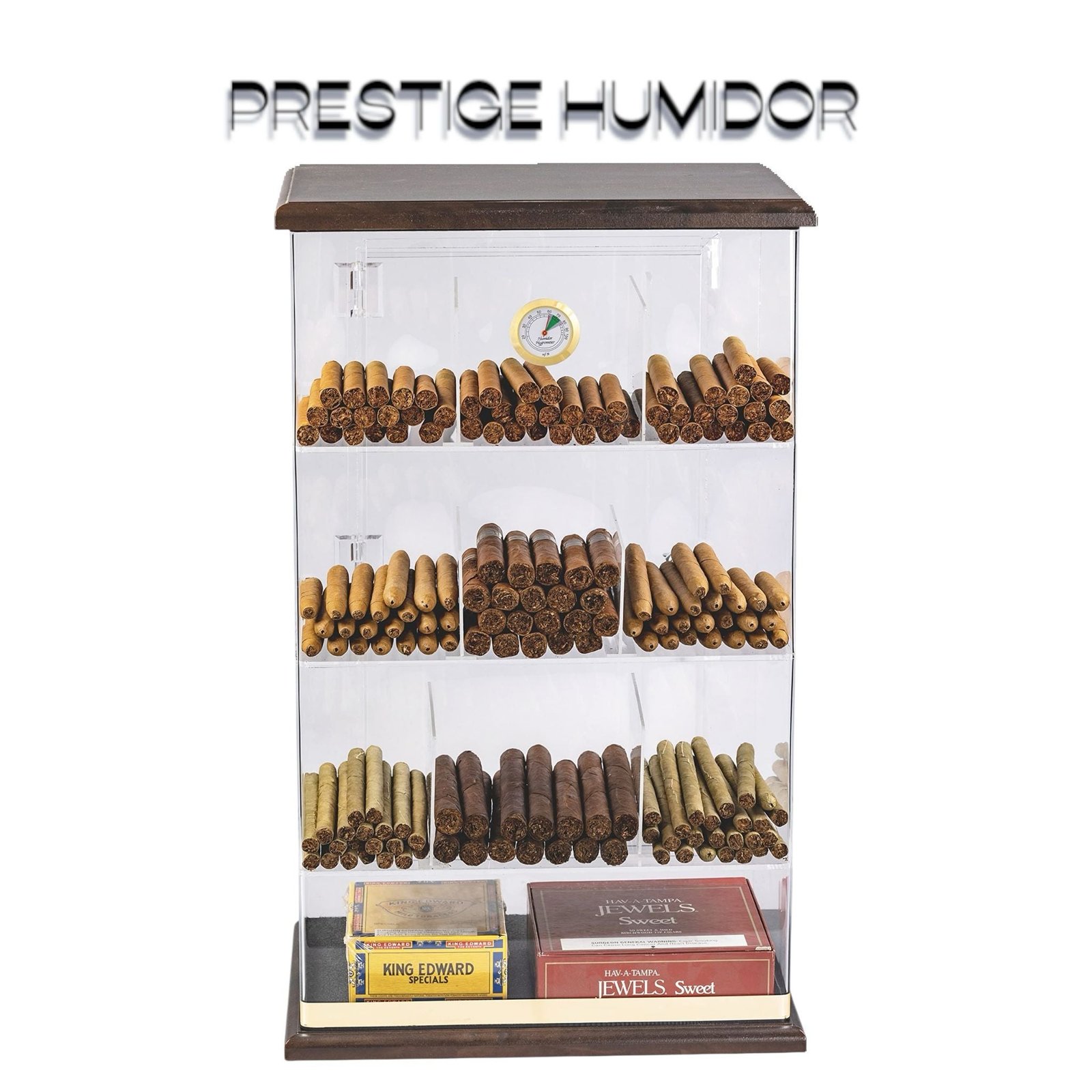 Prestige Roosevelt Wood 250 Cigar Acrylic Humidor