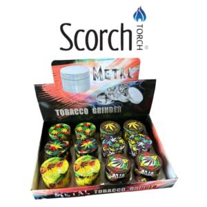 Scorch 40-15 Small Rasta Leaf Asst Grinder-12ct