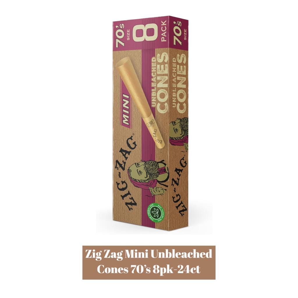 Zig Zag- Unbleached Cone Mini Size 70's - 8pack - Image 2