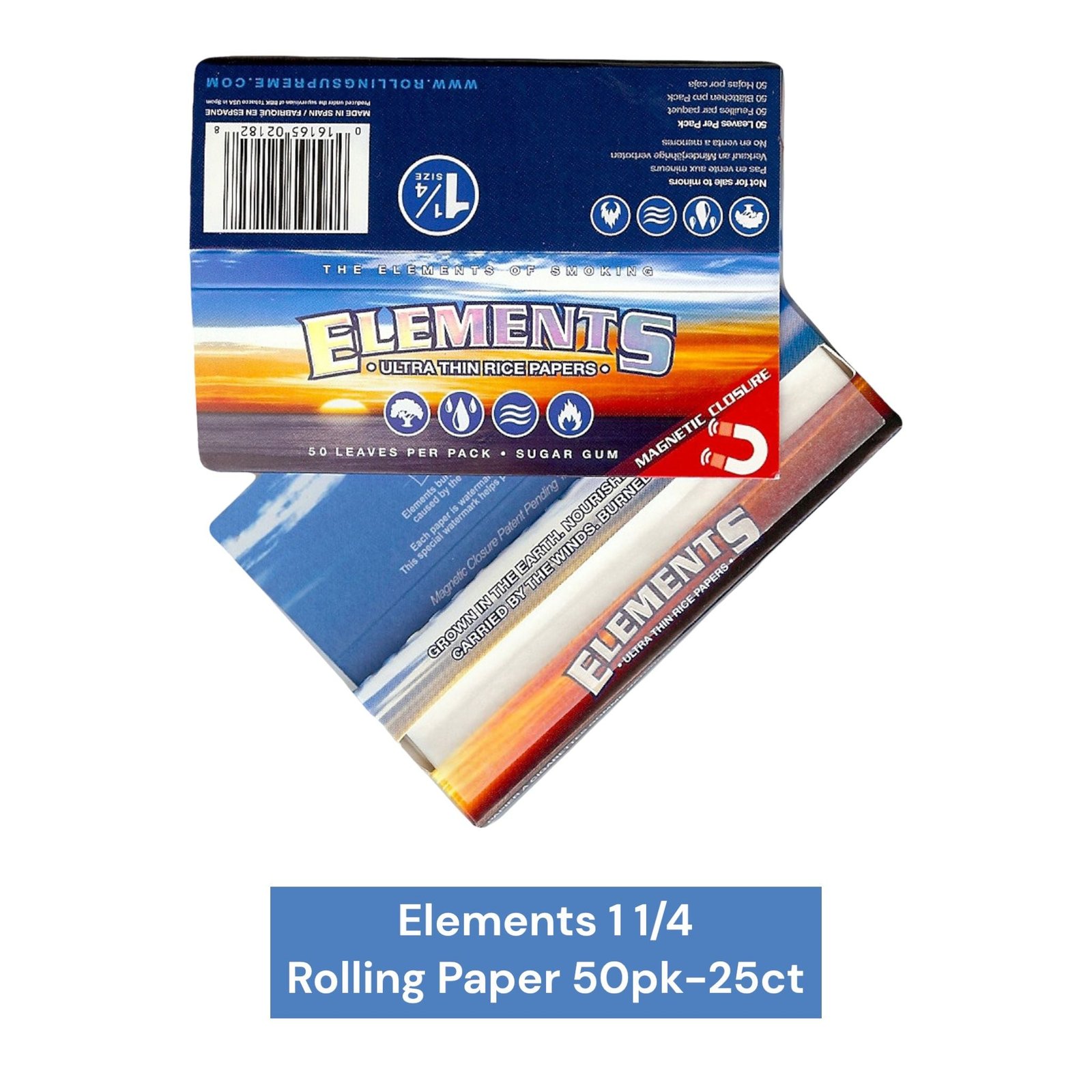 Elements Rolling Paper 1 1/4-25ct - Image 2