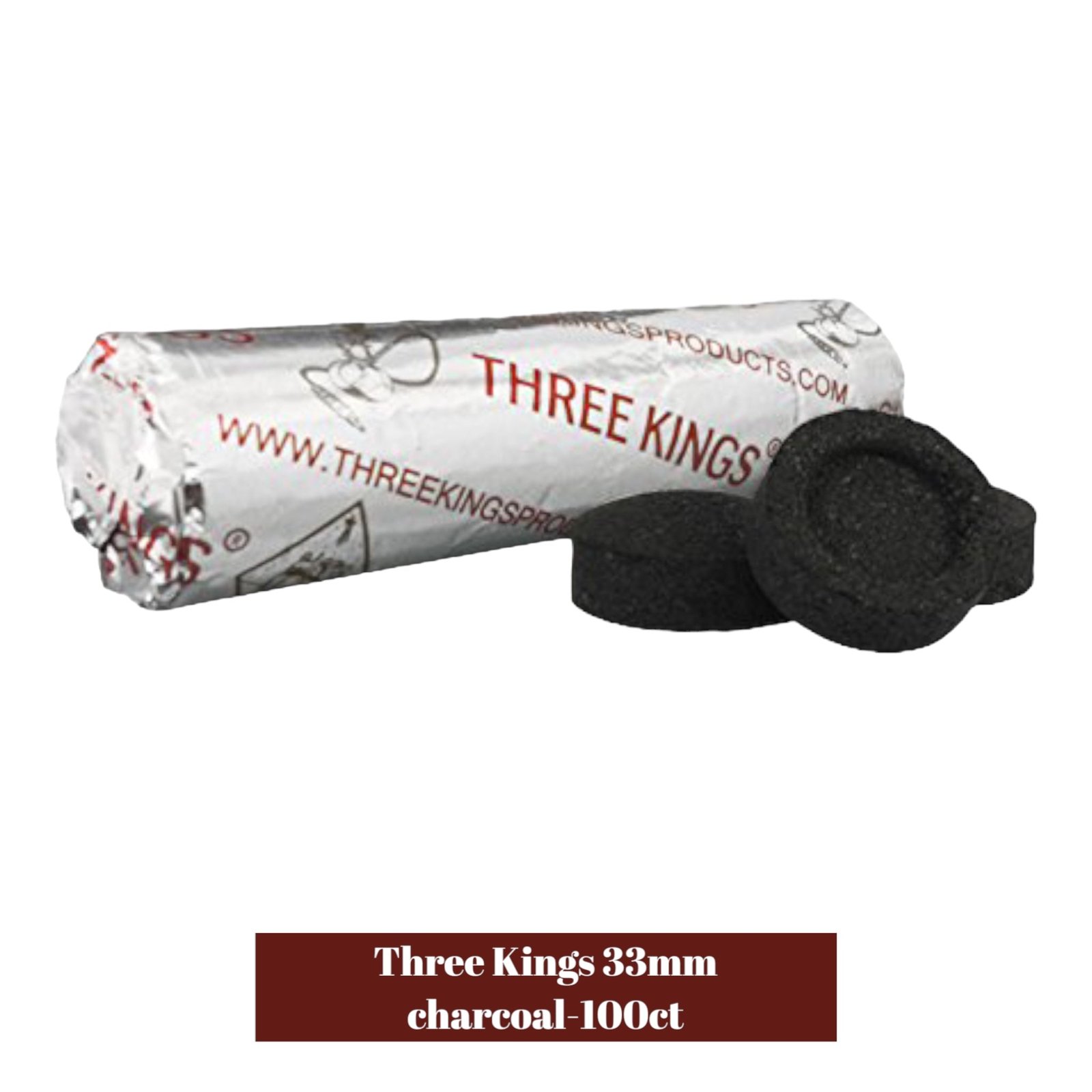 Three Kings Charcoal 33mm-100ct - Image 2