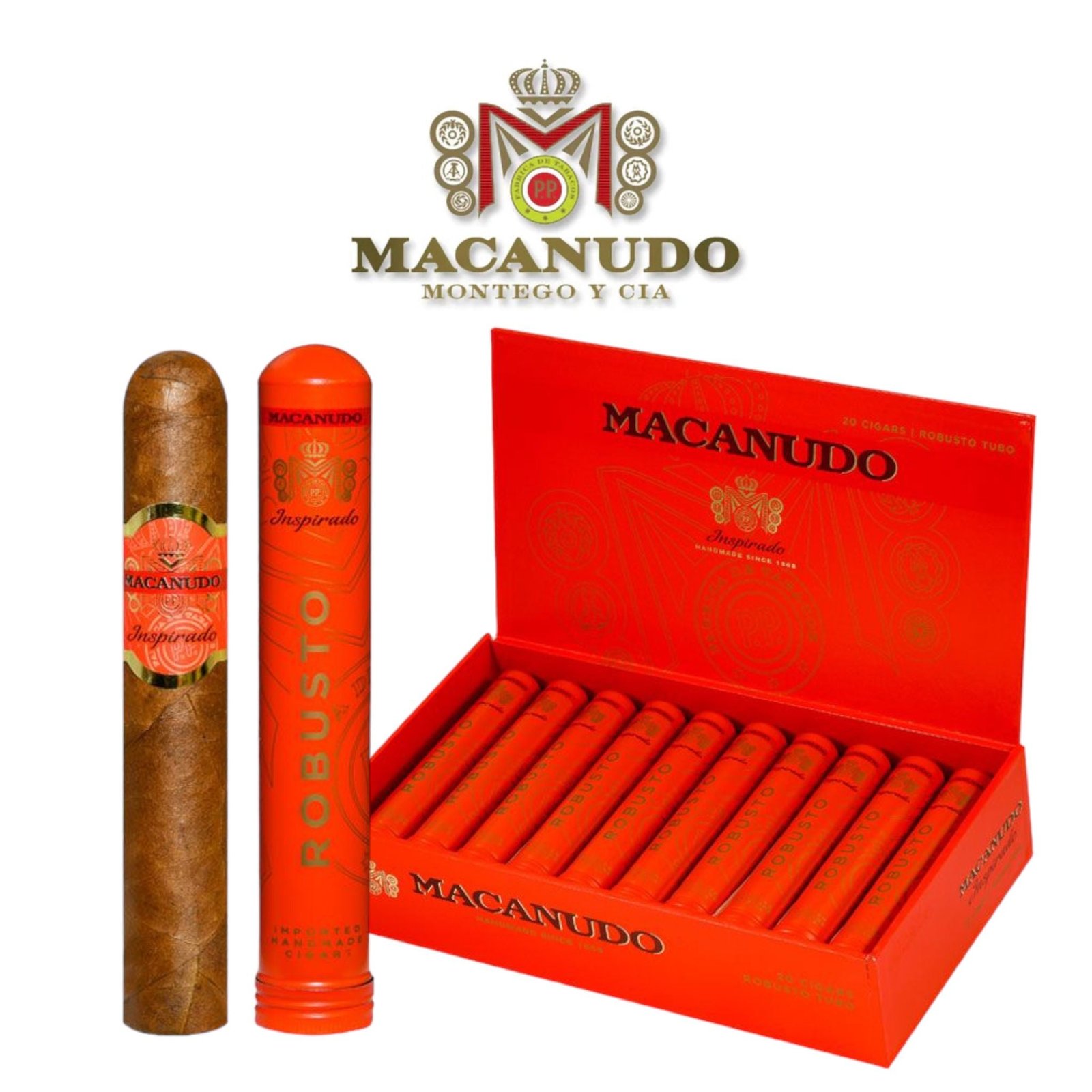 Macanudo Orange Inspirado Robusto Tubo-10ct Display